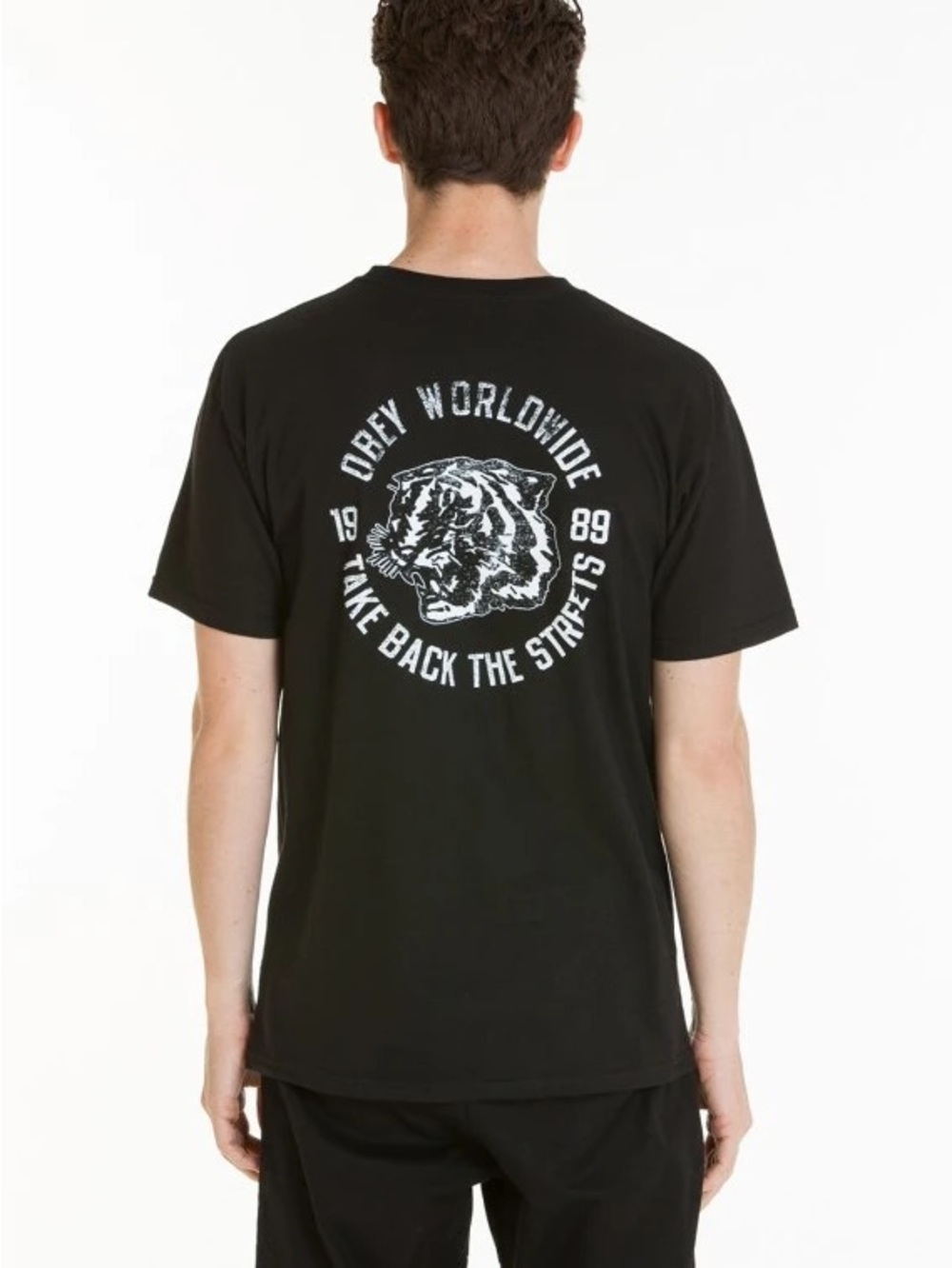 Obey Black Graphic Tee Take Back The Streets Tiger Size XL New With Tags